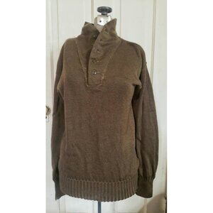 1960s era brown/olive drab men's wool sweater. Military issue. Size M/Medium.